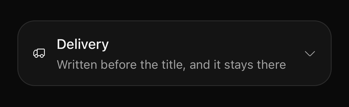 A glyph beside the title