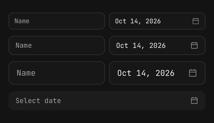 Sizes and variants