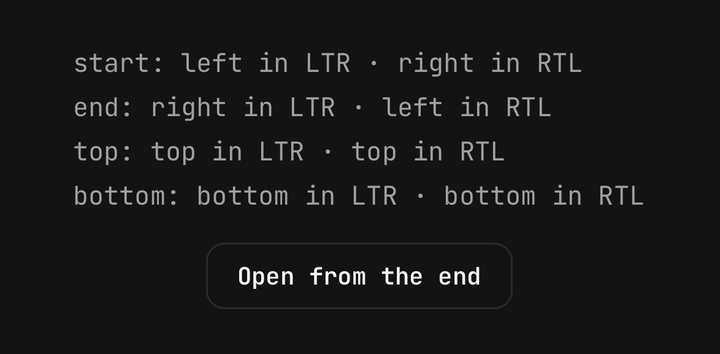 Start and end under RTL