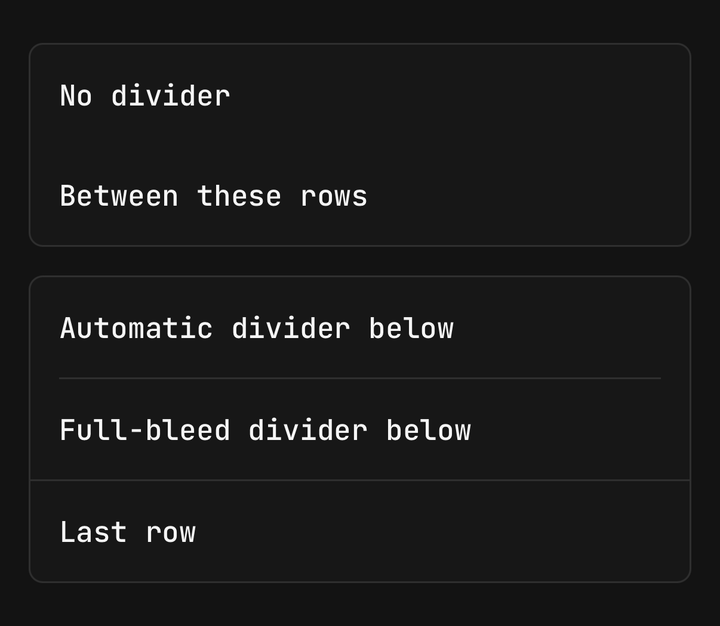 Dividers