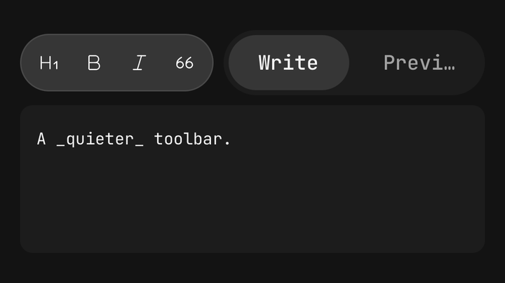 Pill toolbar