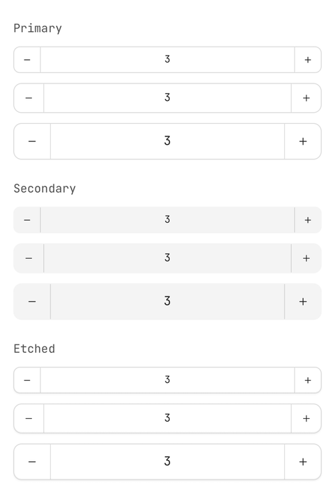 Sizes and variants