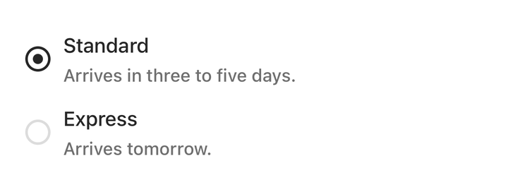 Per-option description
