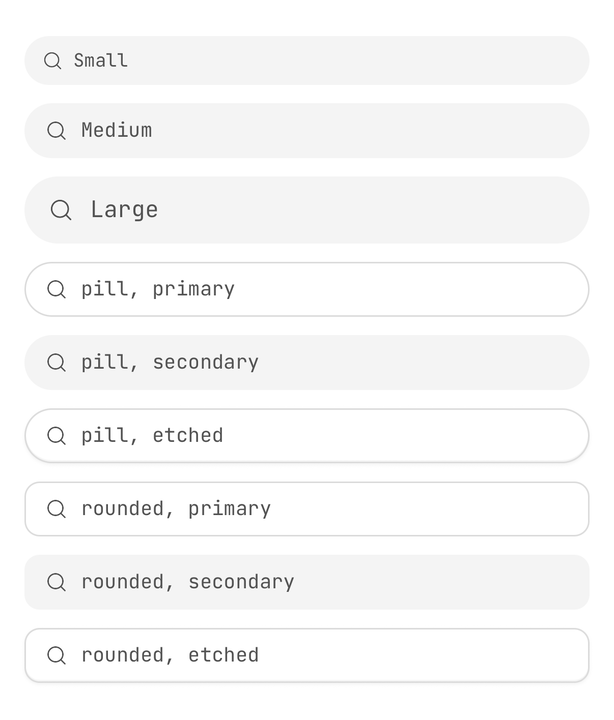 Sizes, shapes and variants