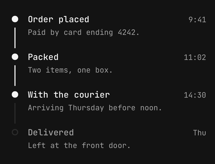 Order history